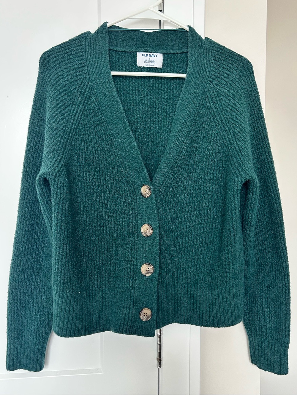 Women’s Old Navy Teal Button-Up V-Neck Cardigan